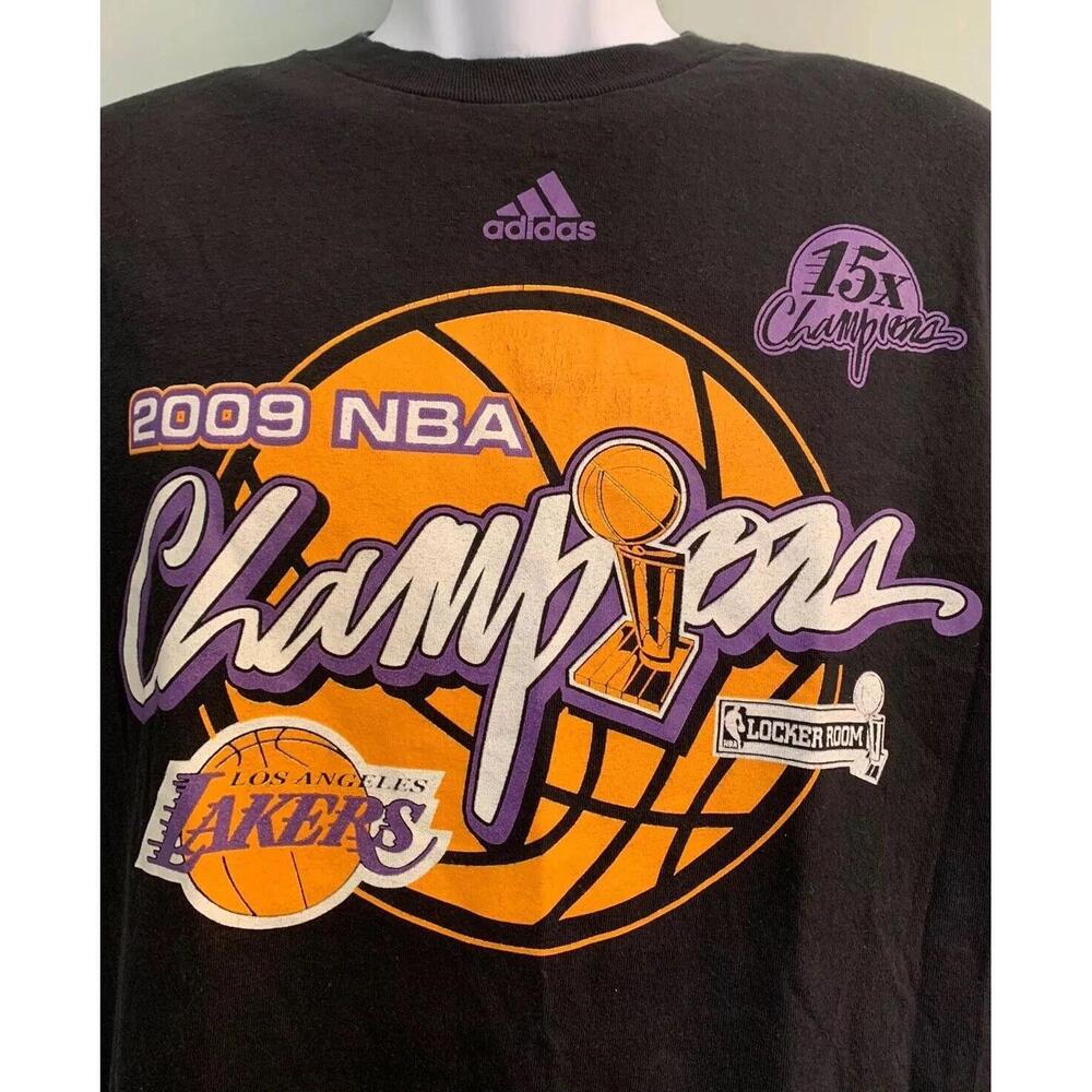 Alstyle Locker Room Edition Sz M Lakers 2009 Nba Champions Black T-Shirt